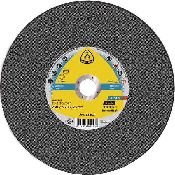 Klingspor Kronenflex A 24 N cutting-off wheels, 230 x 3 x 22,23 mm depressed centre Pack of 25