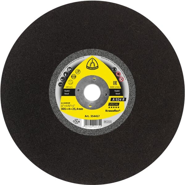 Klingspor Kronenflex A 924 R large cutting-off wheels, 305 x 4 x 25,4 mm flat Pack of 10