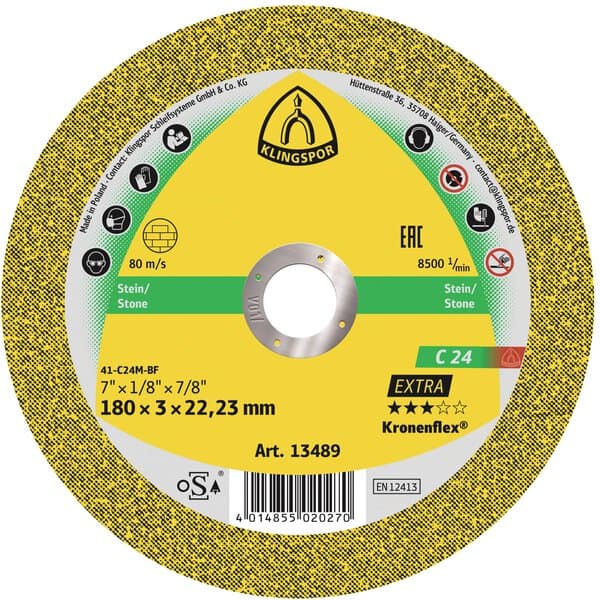 Klingspor Kronenflex C 24 EX cutting-off wheels, 125 x 2,5 x 22,23 mm flat Pack of 25