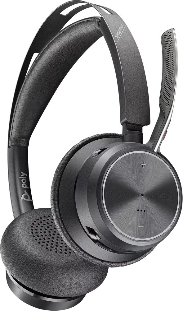 Poly Voyager Focus 2 UC Stereo Noise-Canceling On-Ear Headset - Black